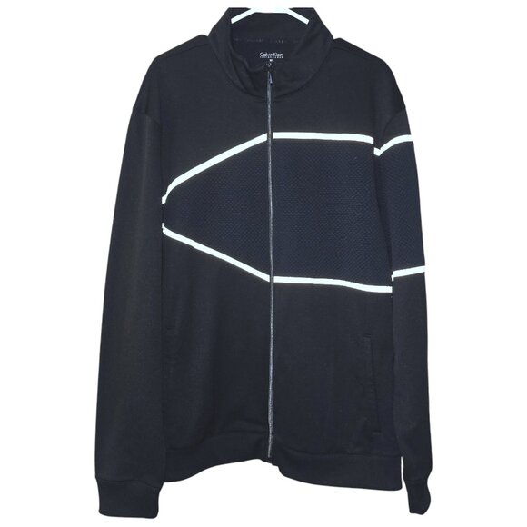 CALVIN KLEIN Performance Zipper Regular Fit XXL Thermal Black Reflective Jacket - Picture 1 of 2